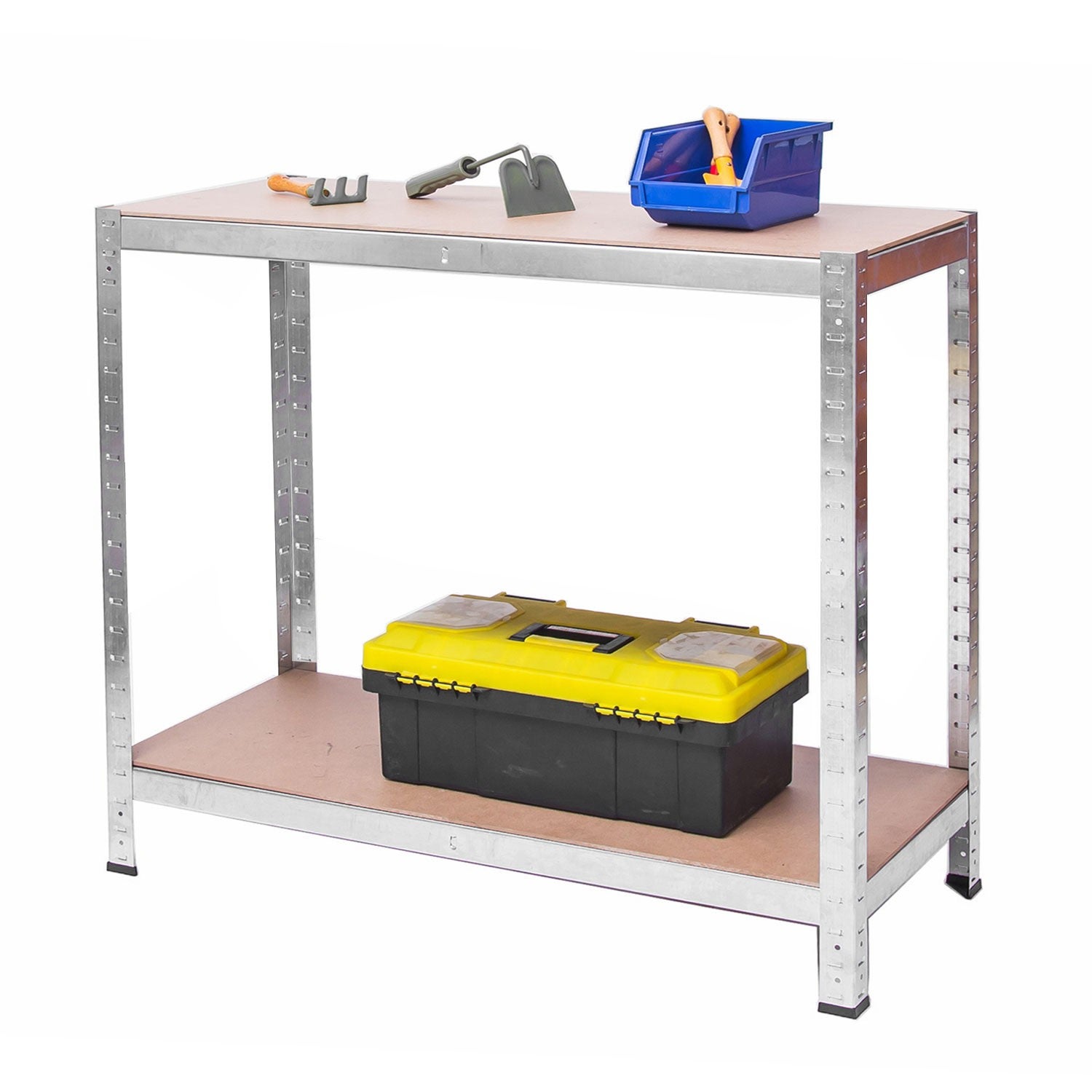 Zestaw 2x regał magazynowy Plonos metalowy garażowy 180x90x40 cm - 6