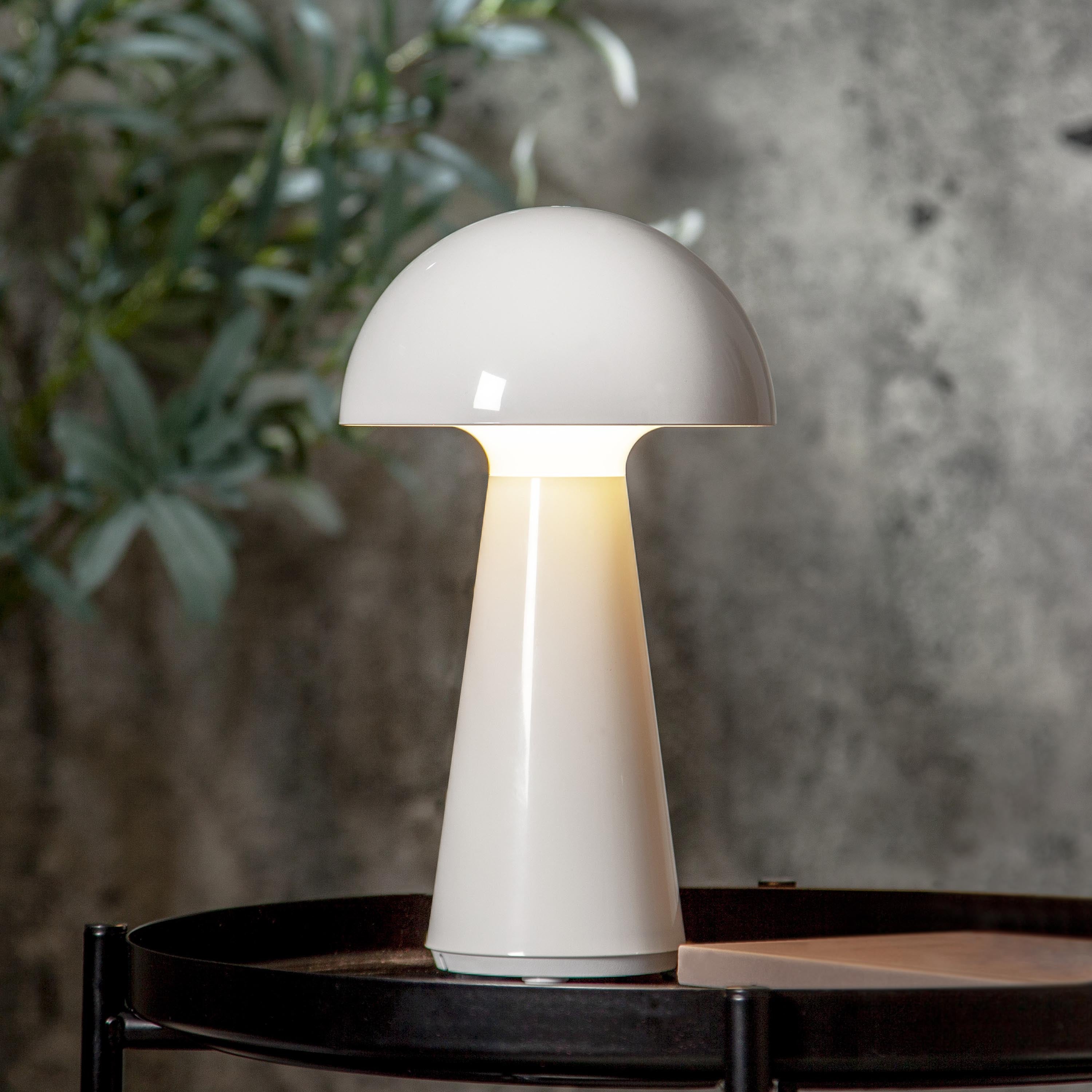 Zasilana bateryjnie lampa stołowa LED Star Trading Mushroom, biała - 2