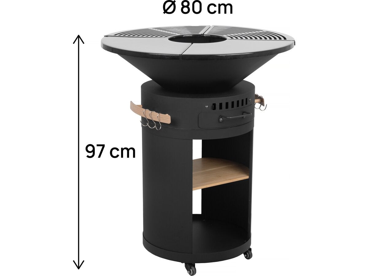 Barbecue plancha brasero à charbon et bois 