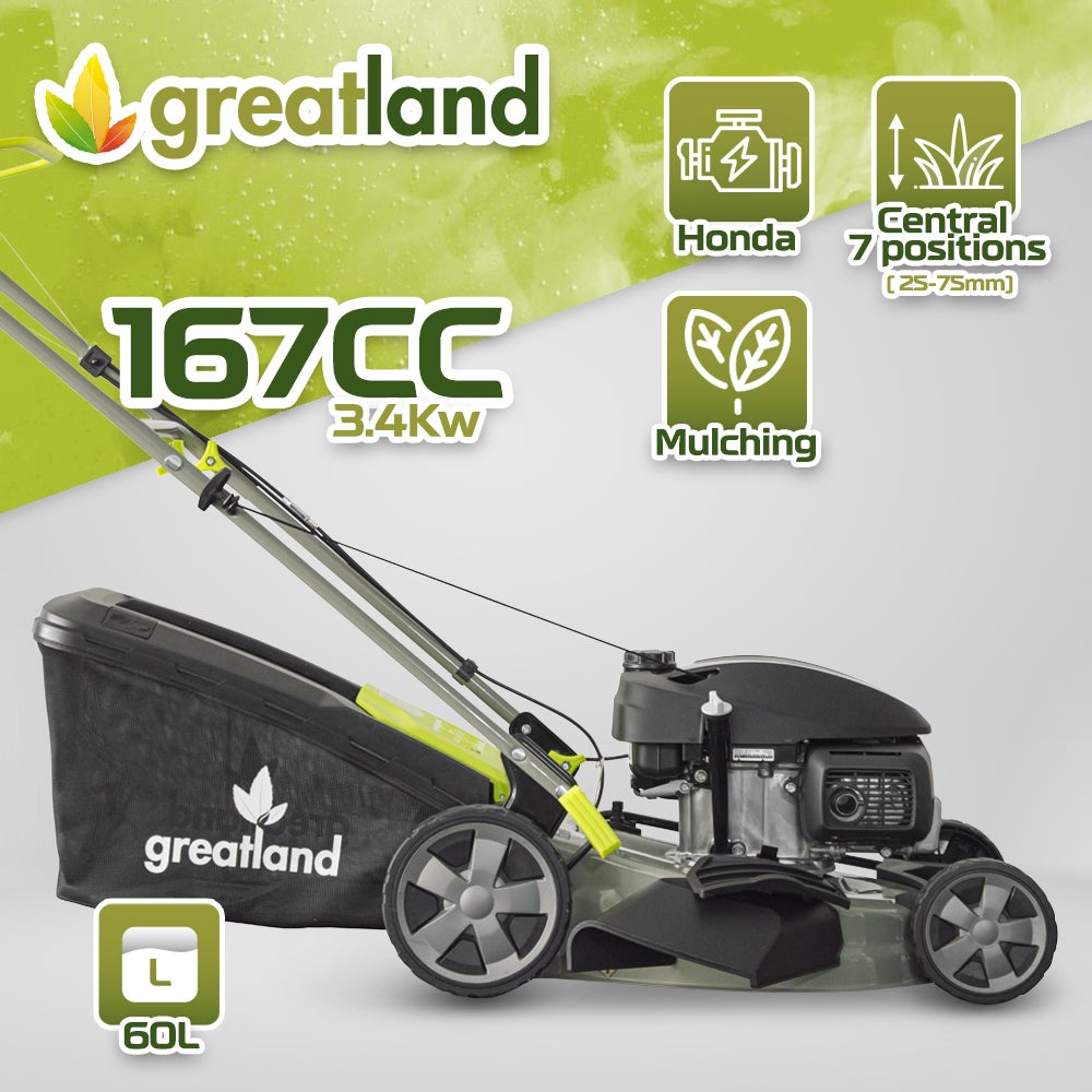 Tondeuse thermique tractée 167CC avec moteur Honda, mulching et éjection latérale - 2