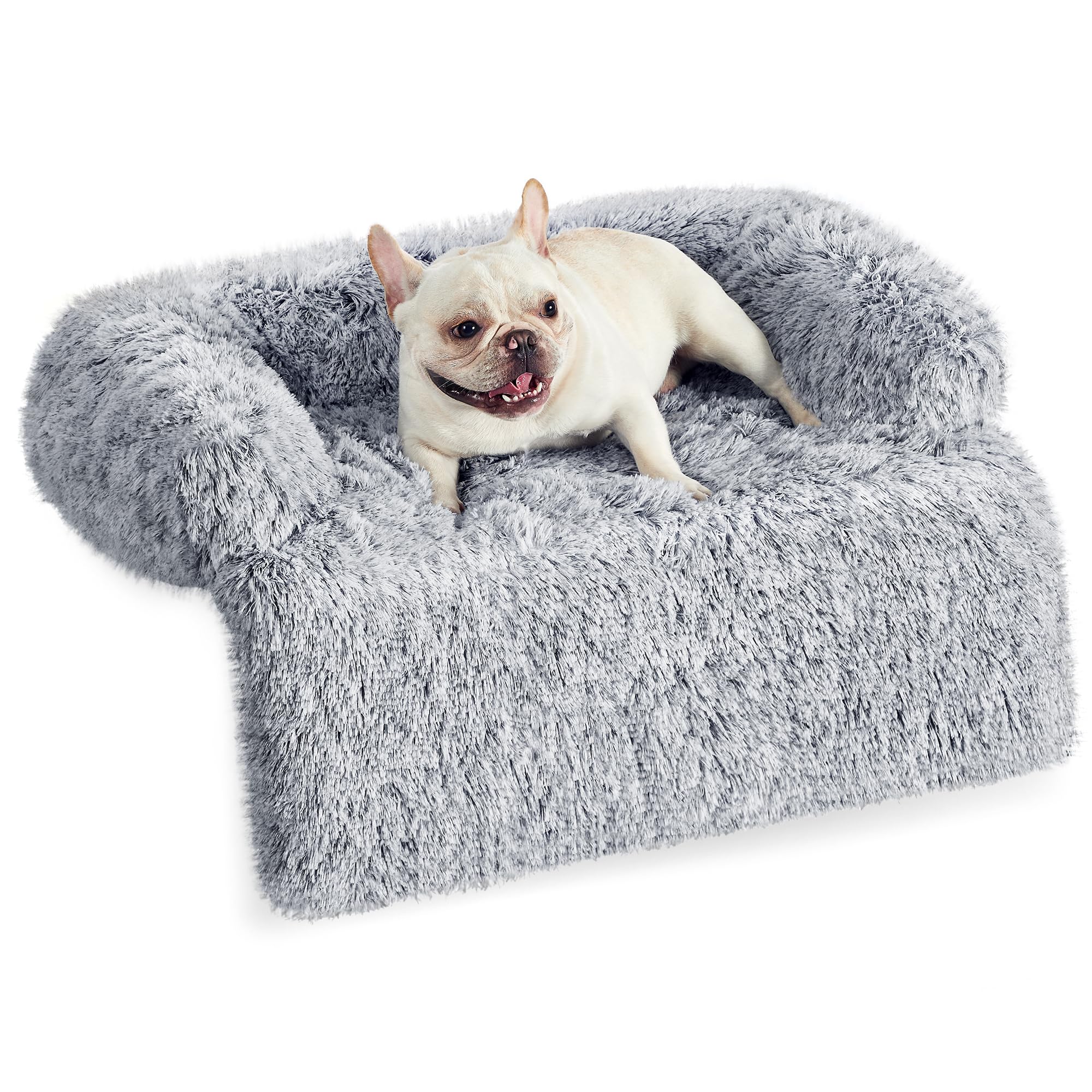 Cama para perros de tela de felpa con funda protectora para sofá