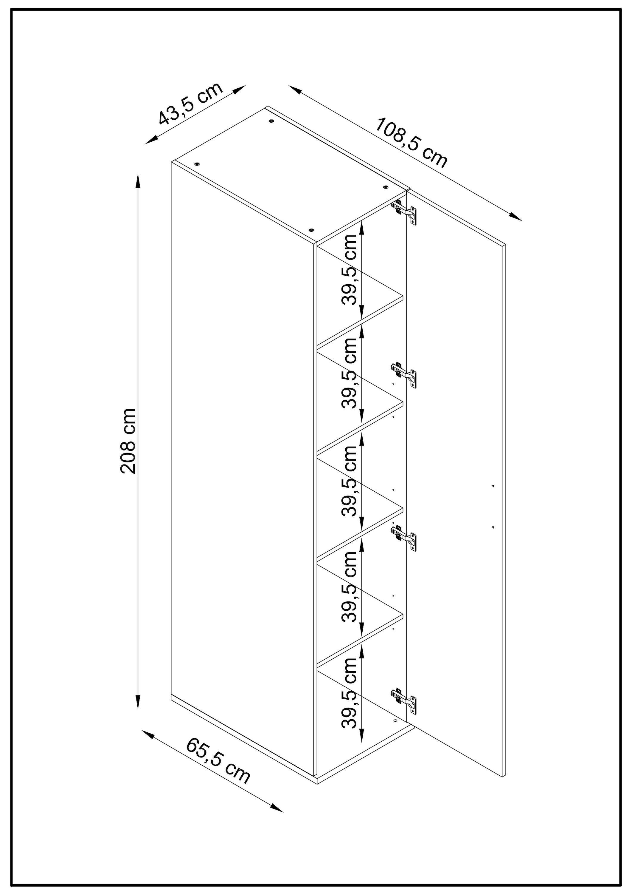 Mueble armario para lavandería T-BATH 43,5x208 cm blanco esp.22 mm - 4