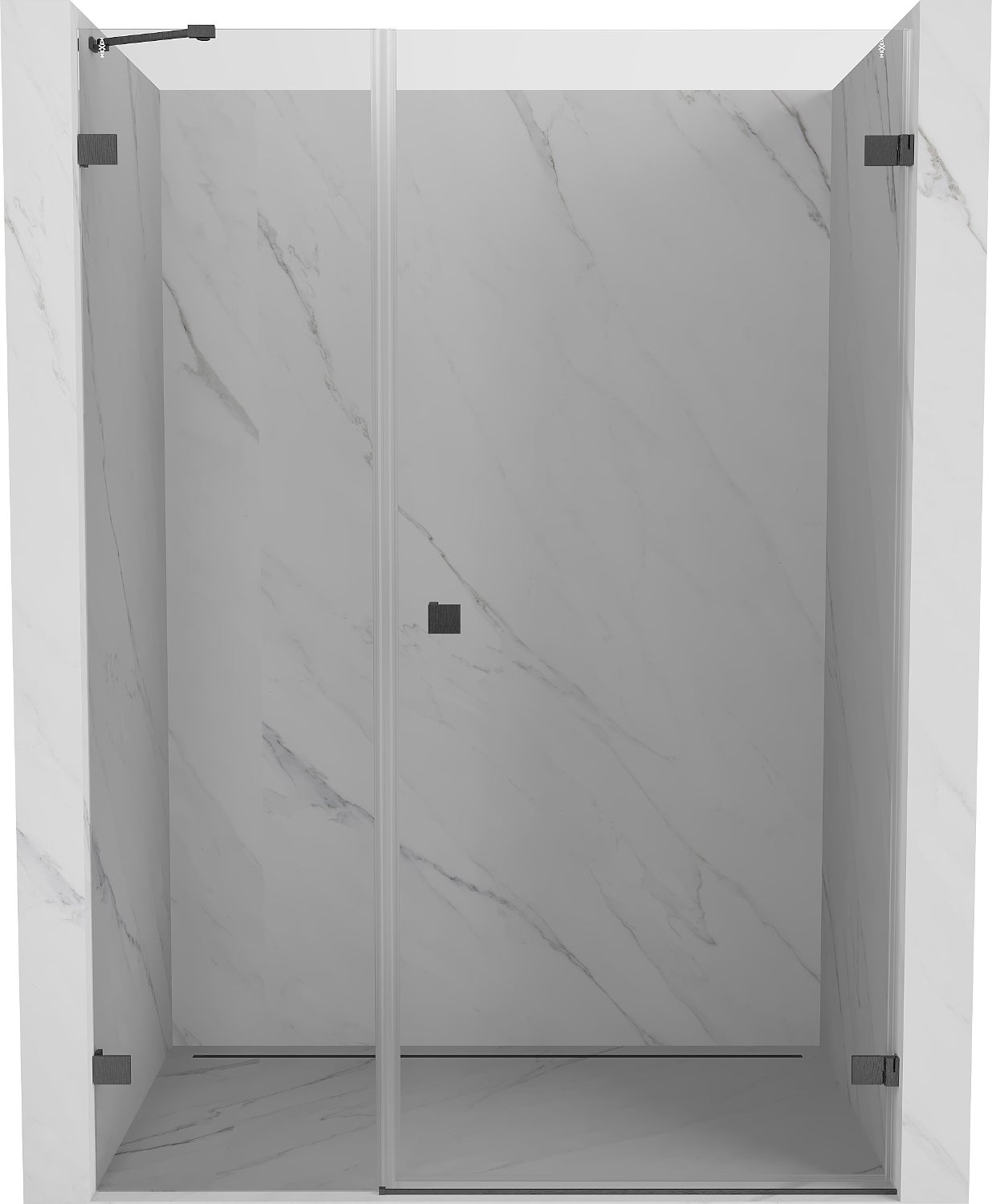 Mexen Lunar-B drzwi prysznicowe uchylne prawe 125 cm, transparent, gun gray szczotkowany - 832S-125-050-66-00-P