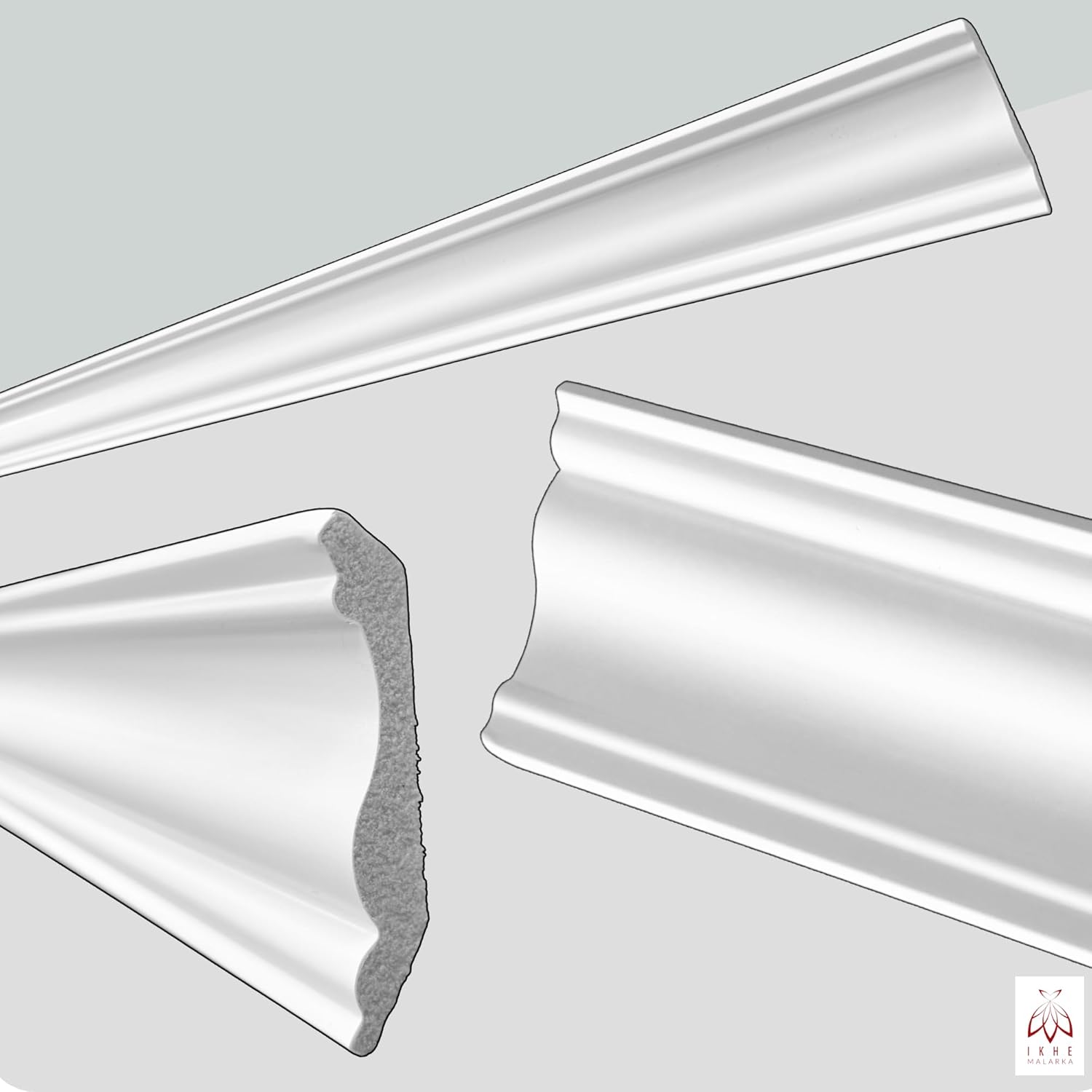 Cornici 100 cm – modanature decorative per pareti e soffitti in PS, leggere, resistenti, verniciabili, facile montaggio JC335-W - 7