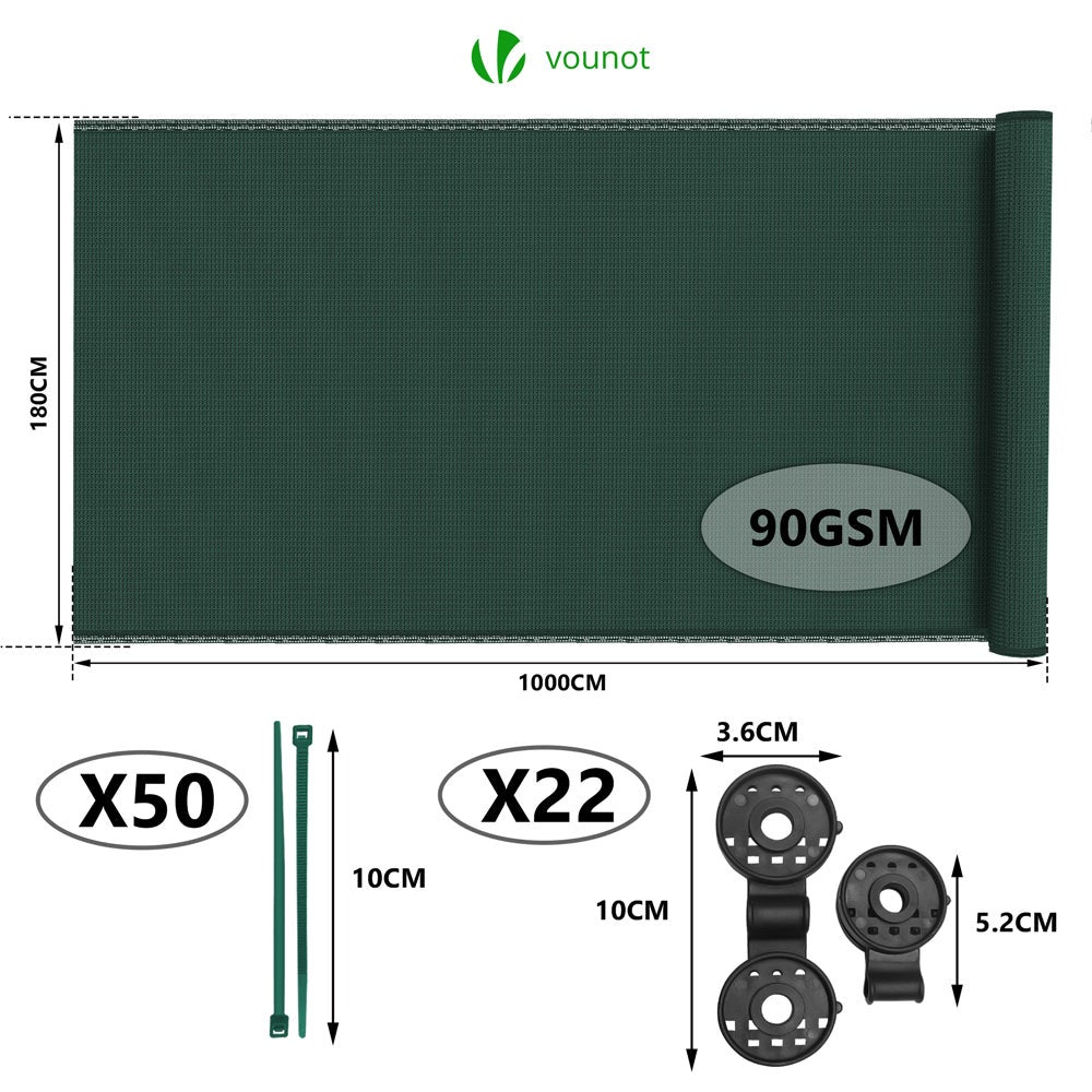 Rete Ombreggiante Per Recinzione HDPE 1,2x20 M | Protezione UV E Privacy Per Balcone