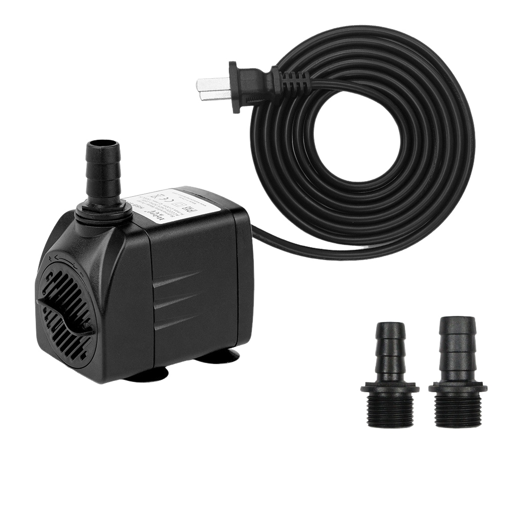 Ultracicha, regulowana pompa akwariowa z 4 przyssawkami do fontanny stawowej, 2 dysze, 25 W, 1500 l/h