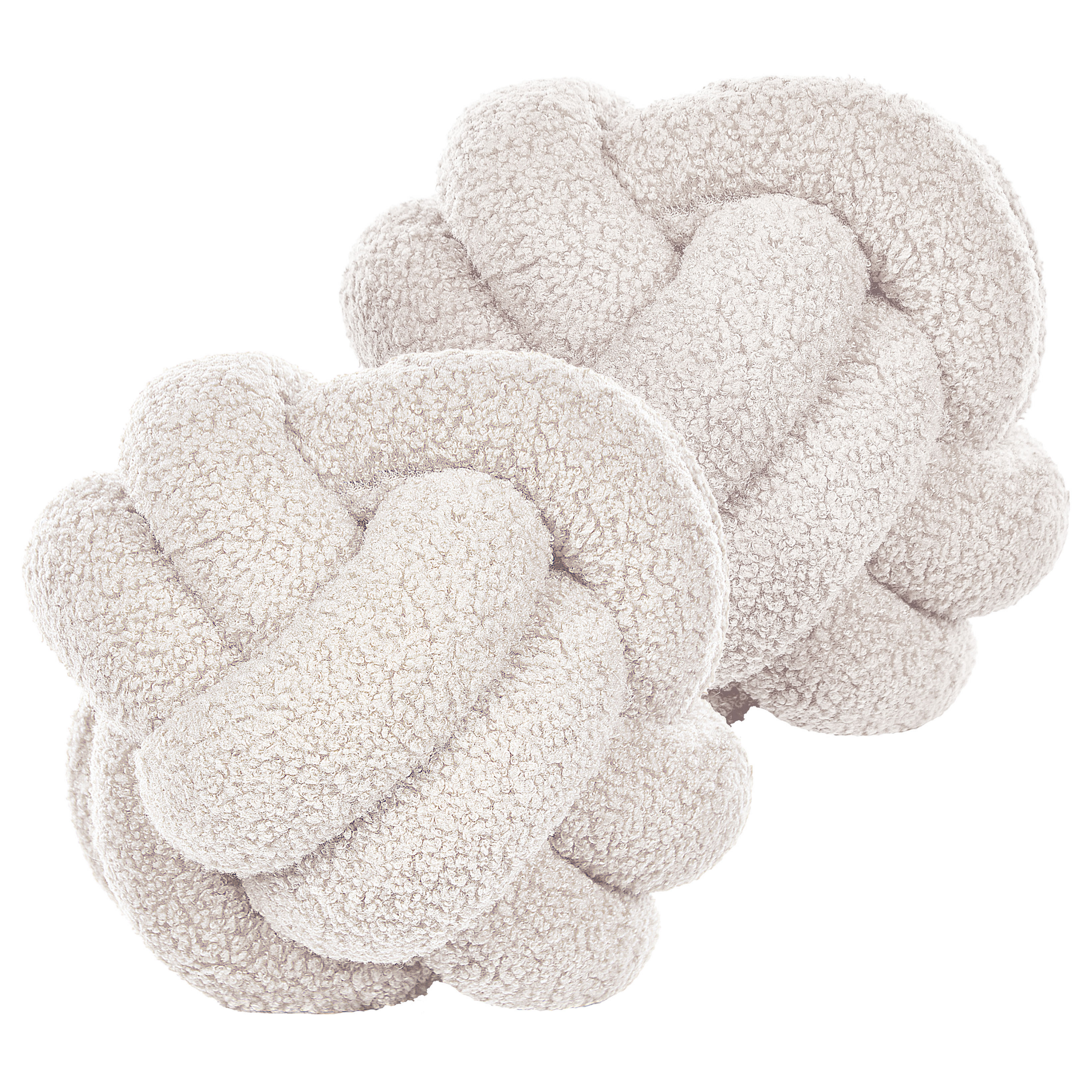 Beliani conjunto de 2 cojines decorativos malni bouclé 19 x 19 cm blanco crema liso