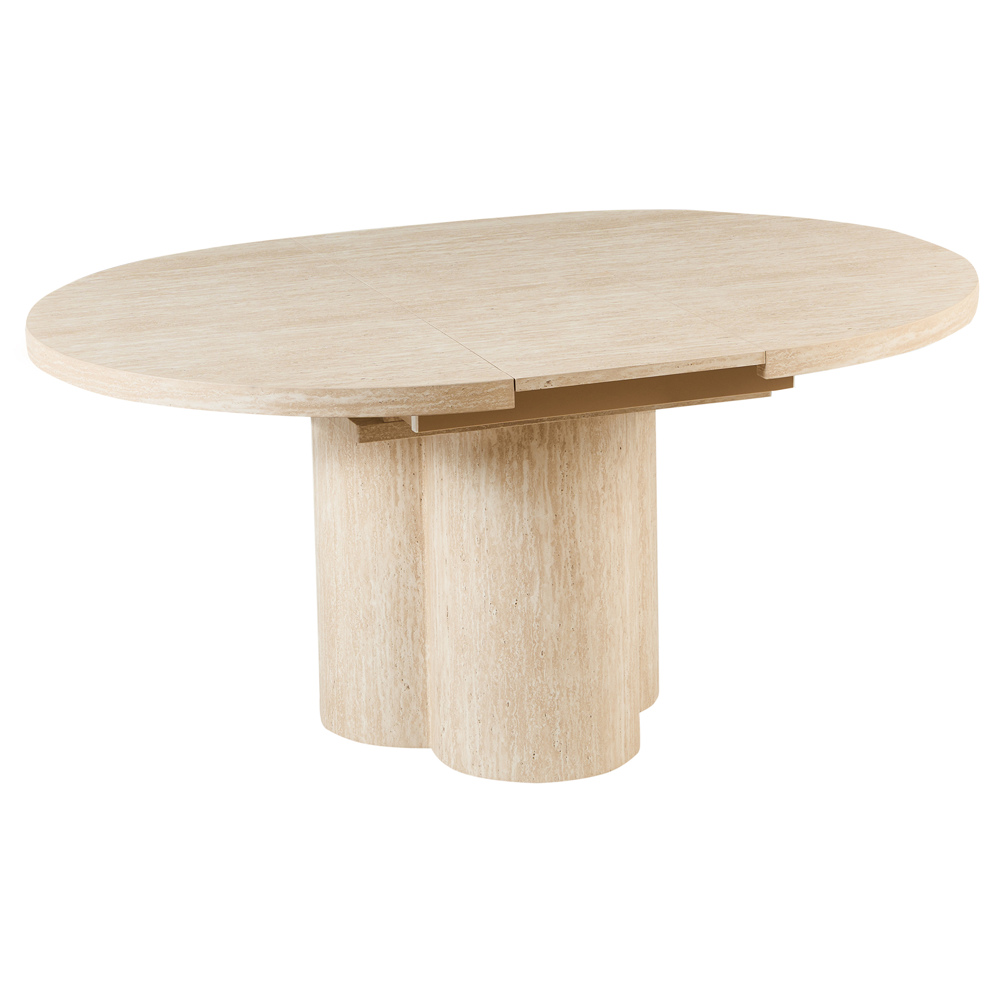 Beliani Mesa De Comedor Extensible Moraine Efecto Travertino 120/160 Cm 120 Cm Marrón , Leroy Merlin