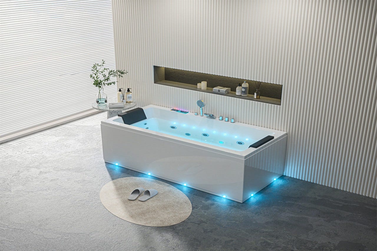 Ouest balnéo - Baignoire DELOS Luxe 28 jets Balnéo 170 x 80 2 places ...