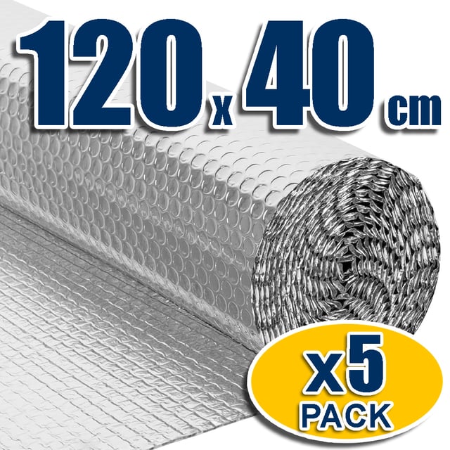 Lot de 5 panneaux isolants pour coffres de volets roulants (120 x 40 cm). Empêche l'entrée de la chaleur et du froid. Placement facile. 100% aluminium