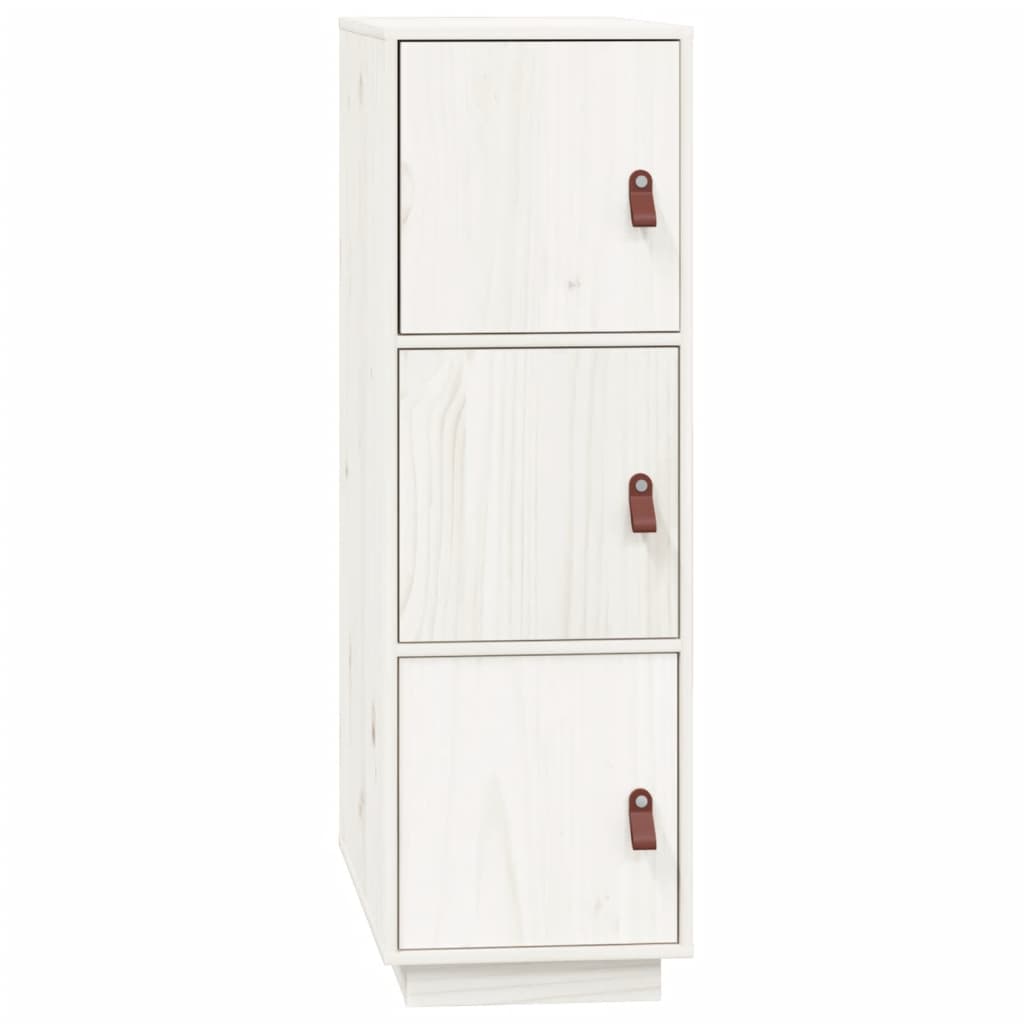 Credenza alta Bianca 34x40x108,5 cm Legno di pino massiccio - 2