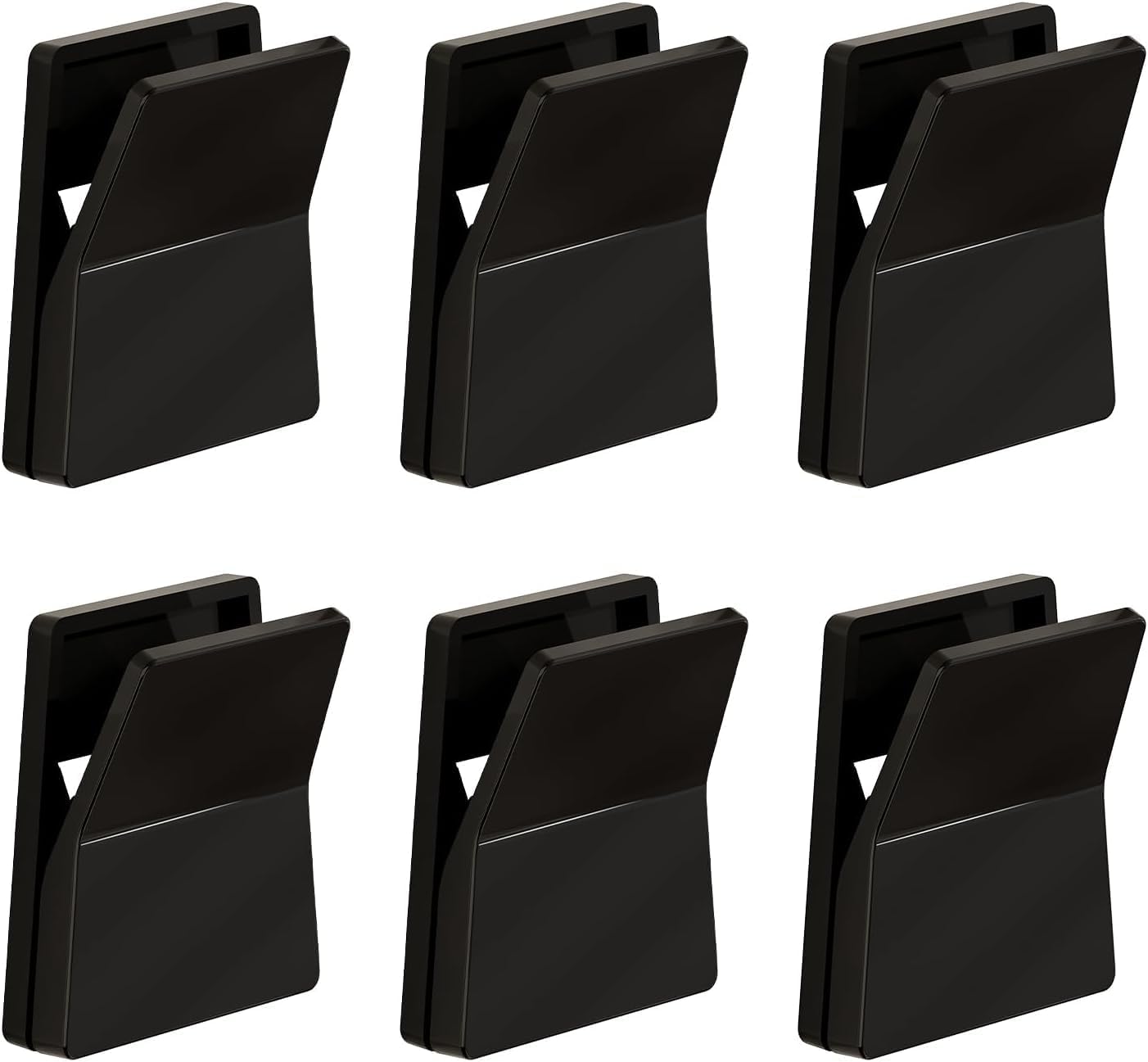 Zestaw 6 samoprzylepnych klipsów, klipsy do montażu ściennego, wieszak na ręczniki bez wiercenia, regulowany, czarny.