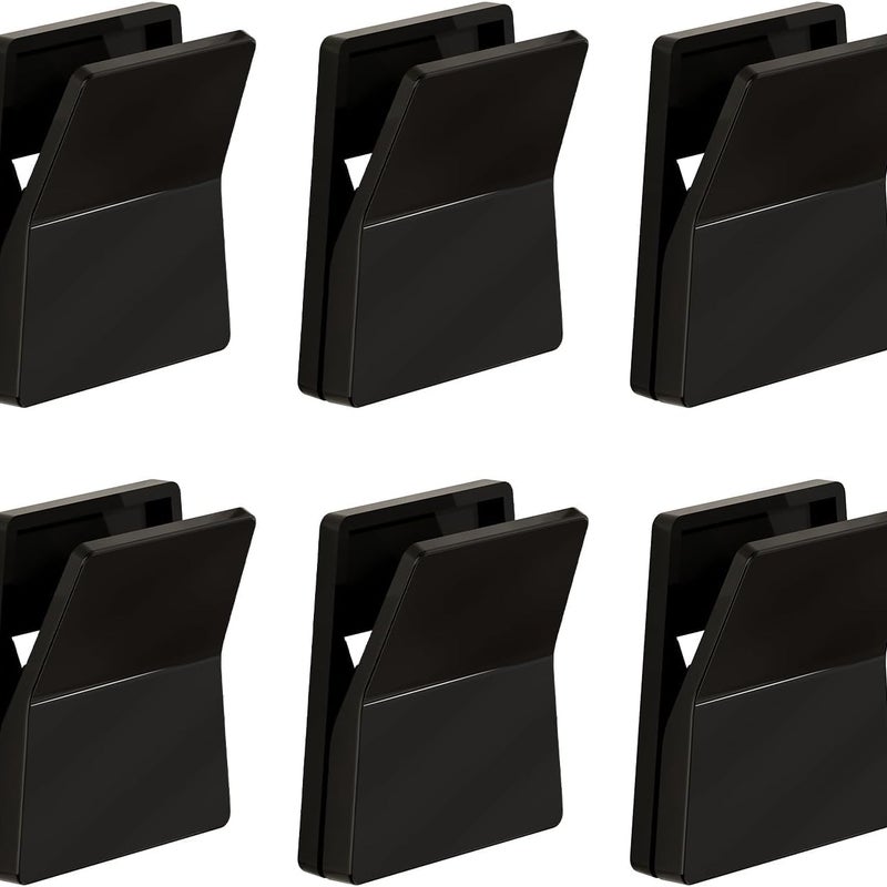 Zestaw 6 samoprzylepnych klipsów, klipsy do montażu ściennego, wieszak na ręczniki bez wiercenia, regulowany, czarny.