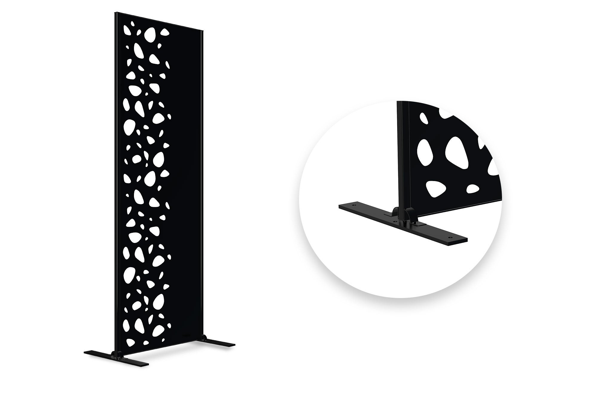 Lot de 2 panneaux décoratifs SUNNY Noir H.160cm motifs côté gauche - 3