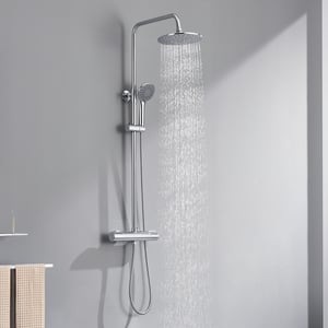 Colonne de Douche Thermostatique Chromé Ensemble Douche avec Douchette à Mains 3 Jets d'Eau Système Douche Thermostatique Hauteur Réglable,EU Modèle Leroy Merlin Les bons plans des petits projets avant l'été