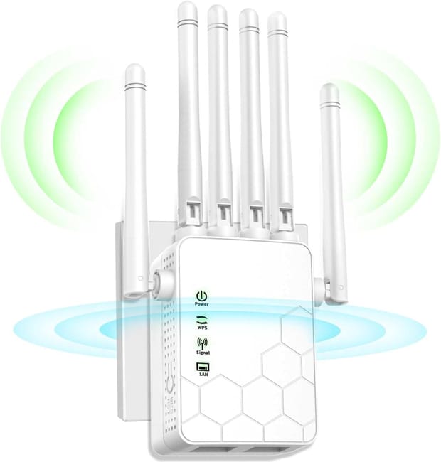 Ripetitore Wi-Fi 6 AX3000 – Amplificatore Di Segnale Con 4 Antenne, Porta Gigabit, WPA3, Punto Accesso, Per Fibra E ADSL