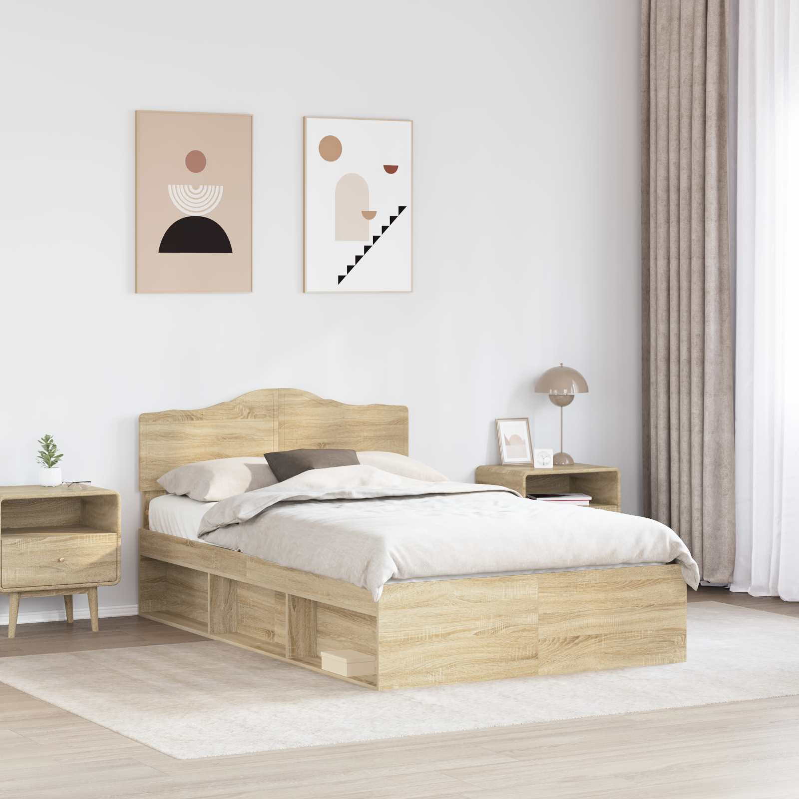 Cadre de lit en bois de pin massif, pour la chambre, 120 × 200 cm - 3