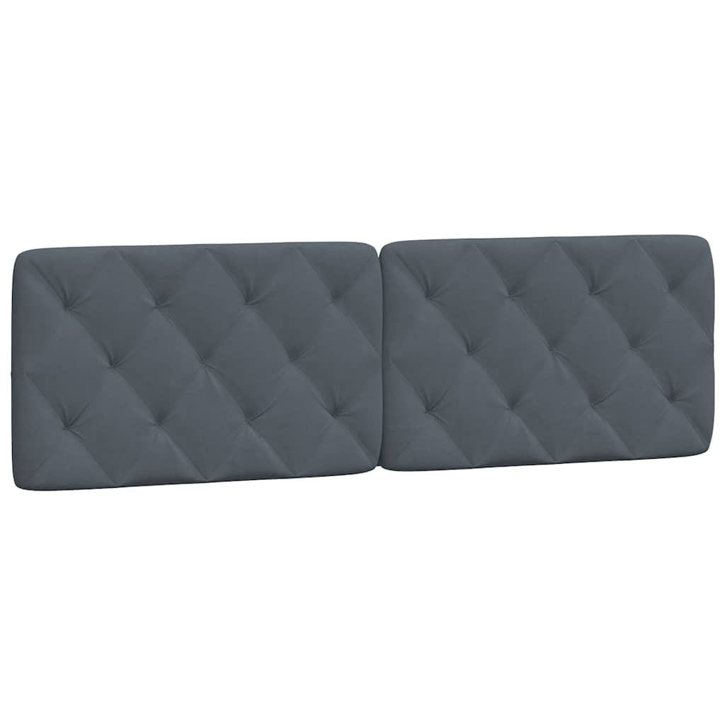 Cadre de lit sans matelas gris foncé 160 x 200 cm en velours - 8