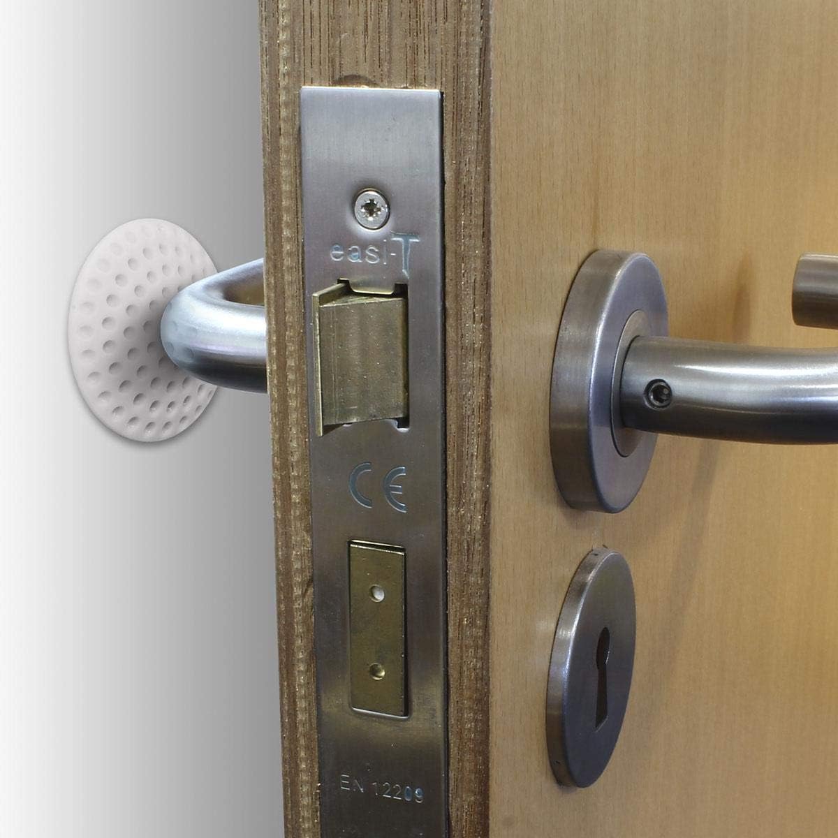Bloque Porte Protecteur de Silicone Autocollant, Boutée de Porte Adhesive, Door Stopper, Pare-Chocs de Poignée de Porte Blanc 5 Pièces - 3