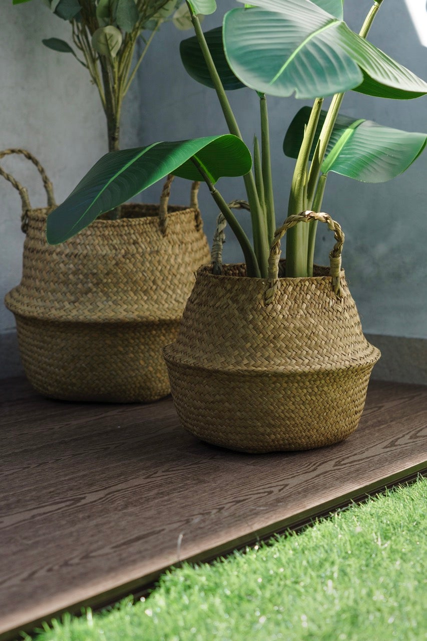 Cesto de Mimbre 27 cm – Cesta Decorativa Plegable con Asas – Macetero o Almacenaje para Plantas, Ropa y Juguetes - Valyria Home - 6