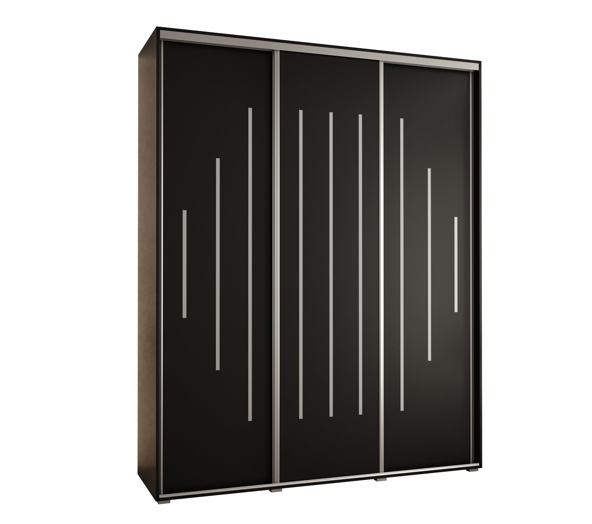 Szafa przesuwna wysoka Davos 12 200 x 60 x 235,2 cm czarny + czarny + u. srebrny - Abiks Meble