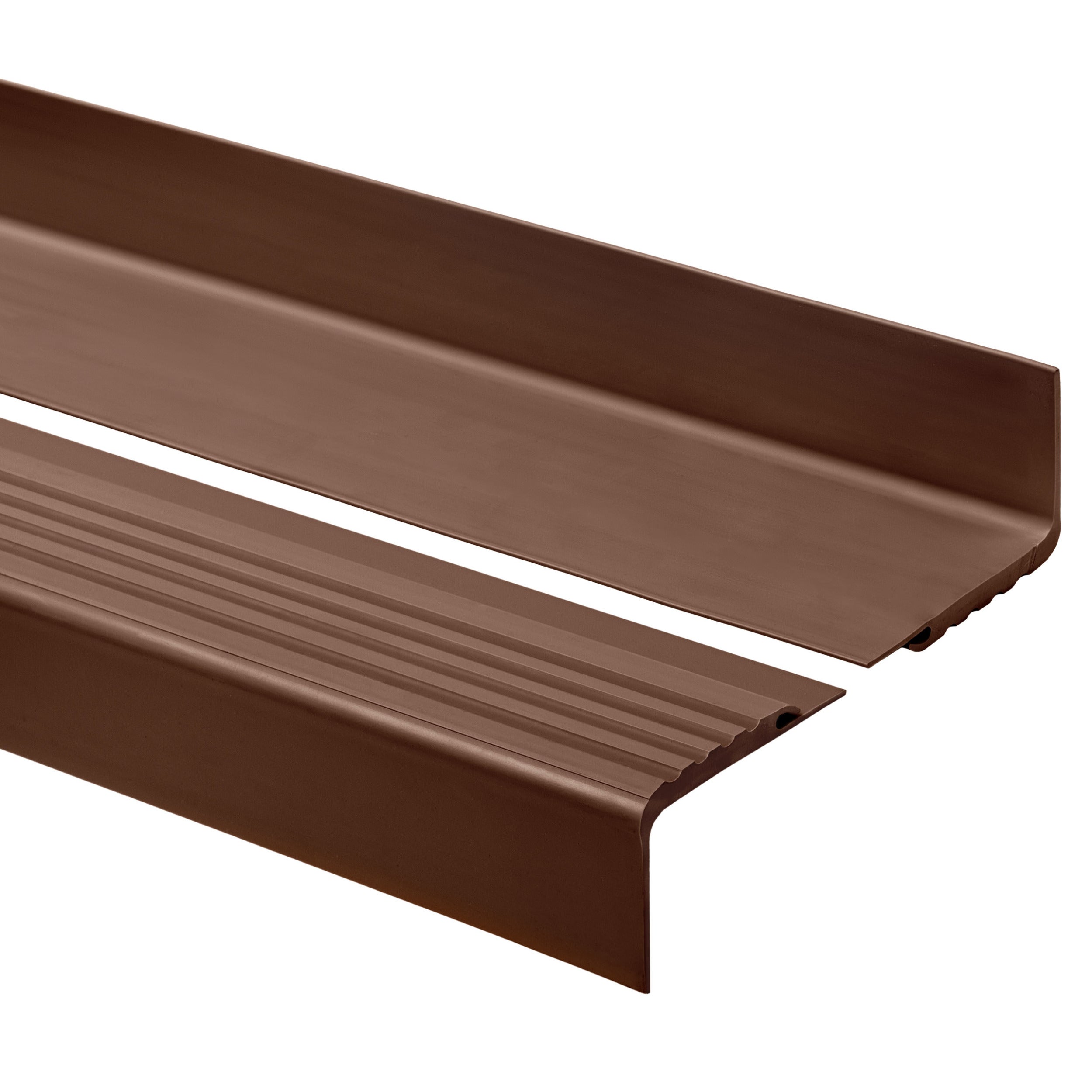 Profil schodowy 48x42 mm PVC na krawędzie stopni antypoślizgowy - 150 cm - brąz