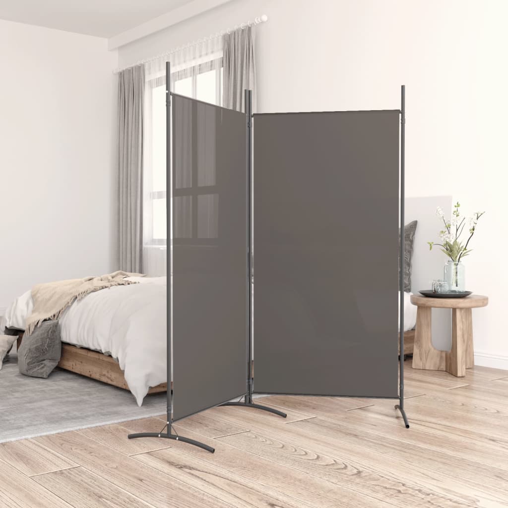 Maison exclusive - biombo divisor de 2 paneles de tela gris antracita 175x180 cm