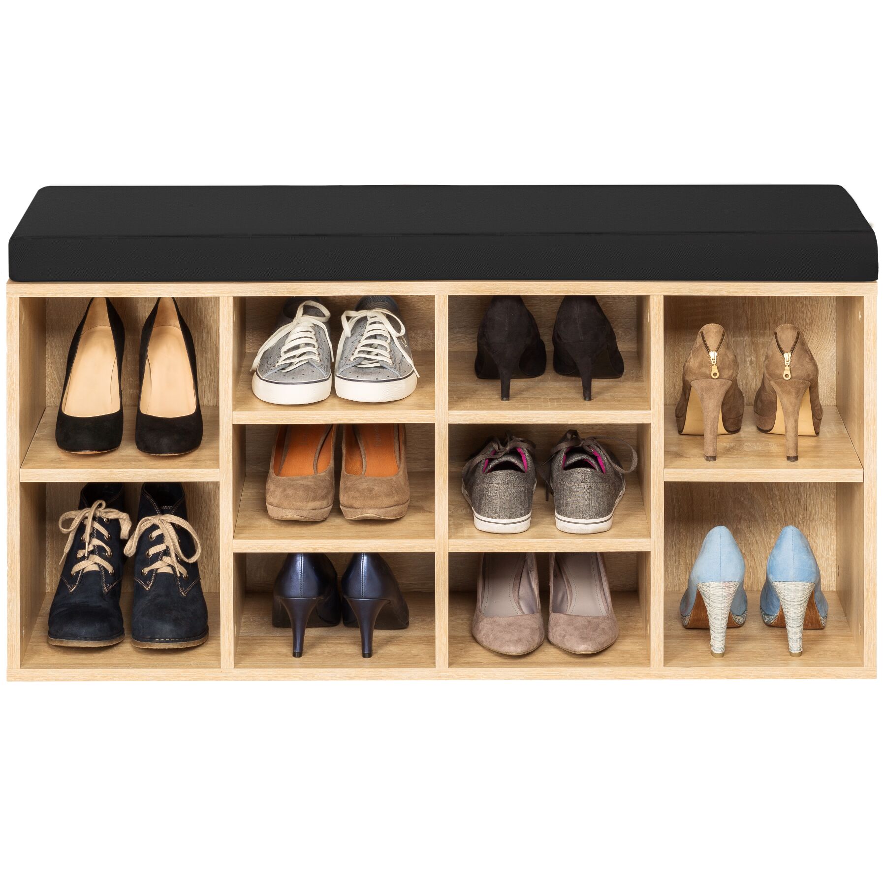 Meuble à chaussures en bois MDF banc de rangement avec coussin d'assise 103,5 x 48 x 30 cm TECTAKE - 2