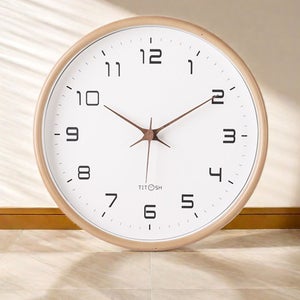 VINILITE Horloge Murale Radio-Pilotée 25 Cm – Thermomètre + Hygromètre, Silencieuse, Cadre Inox, DCF