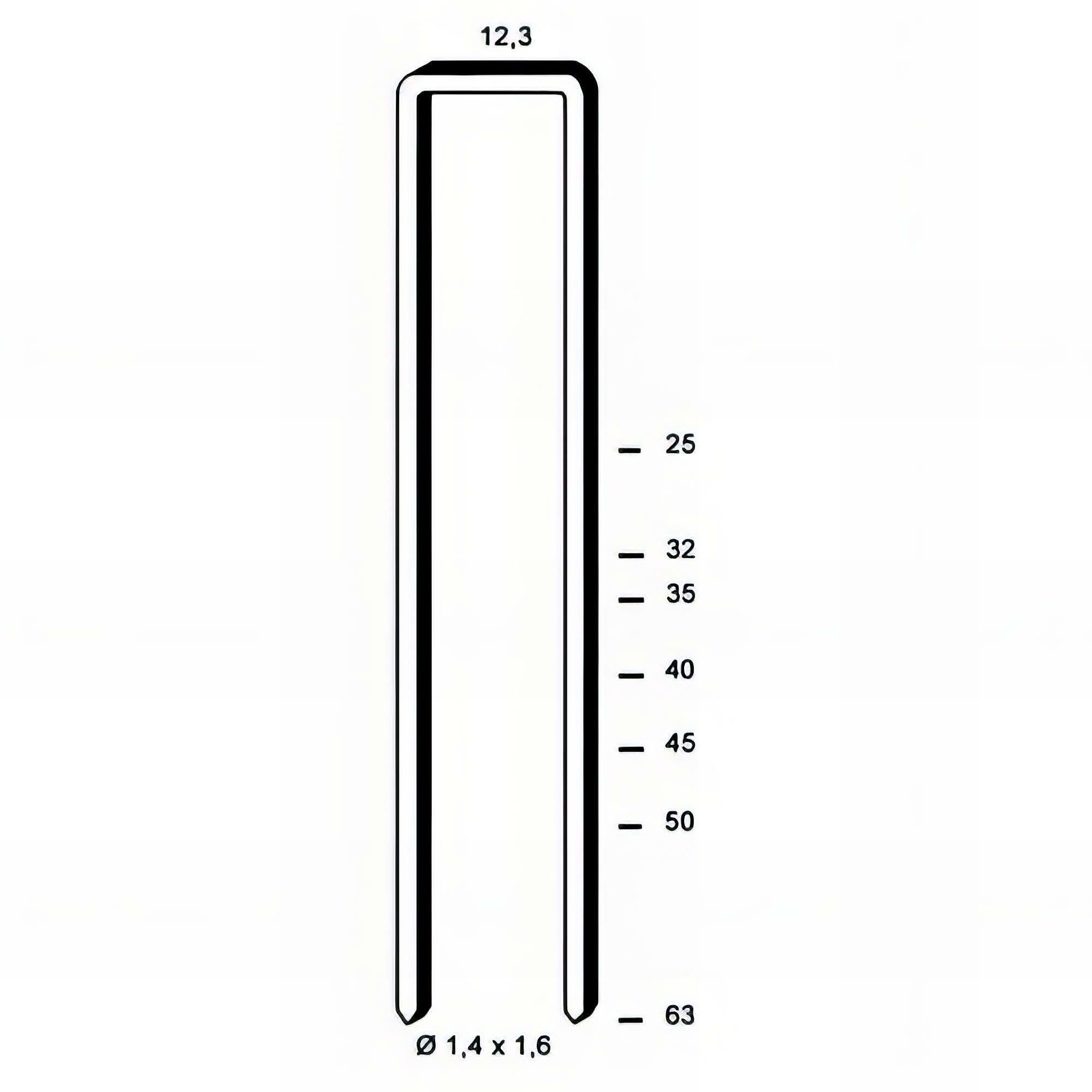 10 000 Agrafes Galvanisées Alsafix S - 12,3 x D. 1,4 x 1,6 mm - Série 6S - Longueur 45 mm - Diamètre 1,4 mm - 2