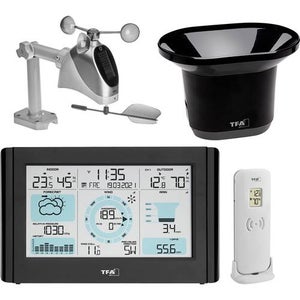 Station Météo Sans Fil VEVOR 7 En 1 Wi-Fi Écran TFT 7" - Capteur Solaire Extérieur Température Humidité Vent Précipitations