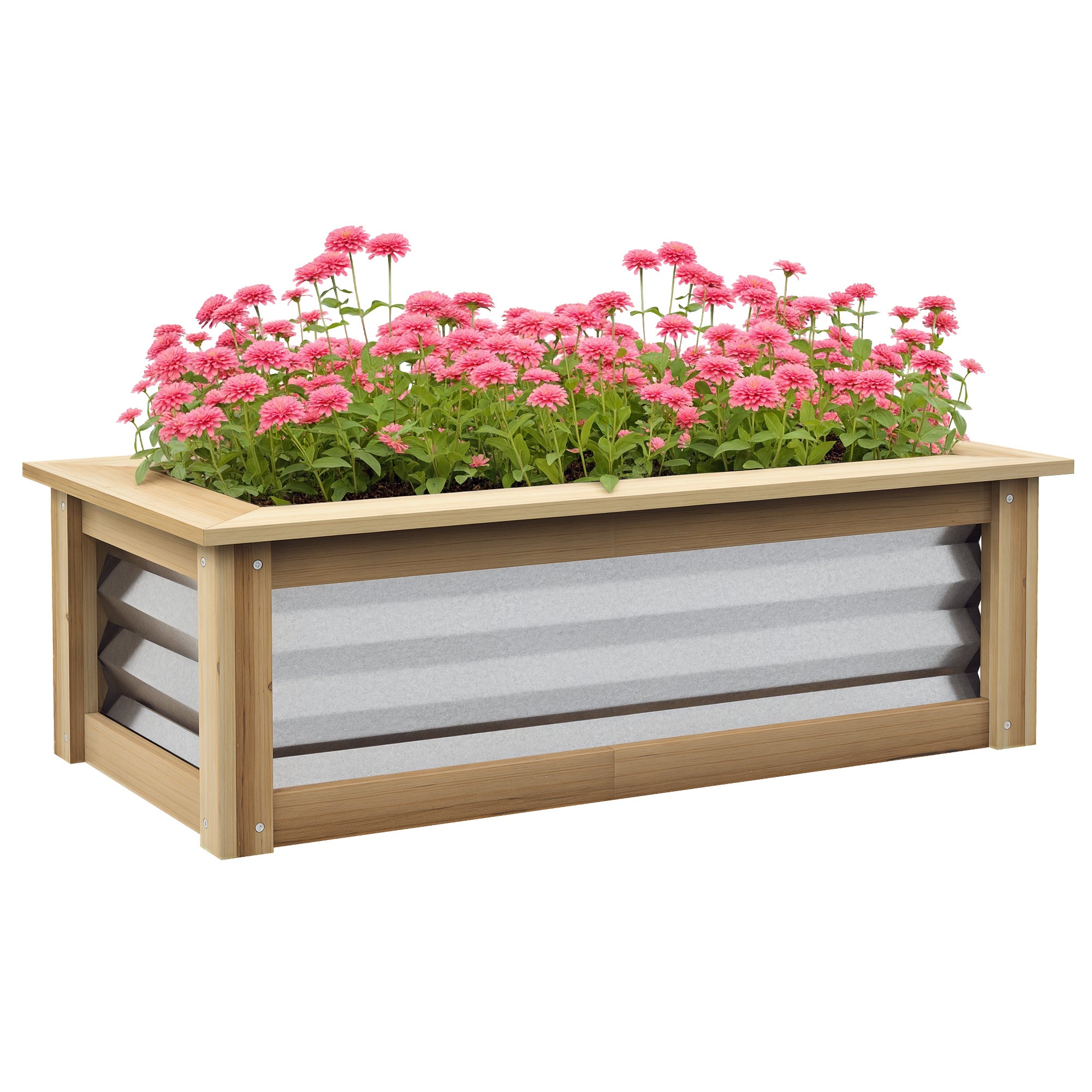 HOMASIS Jardinière Surélevée En Bois Forme L - Potager Balcon Terrasse Avec Fond Ouvert Marron