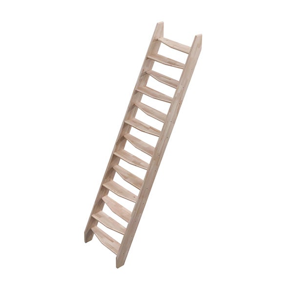 Escalier de meunier bois - Hauteur à franchir 2.90m - Largeur 0,54 - 1 main-courante - KYOTO73-290