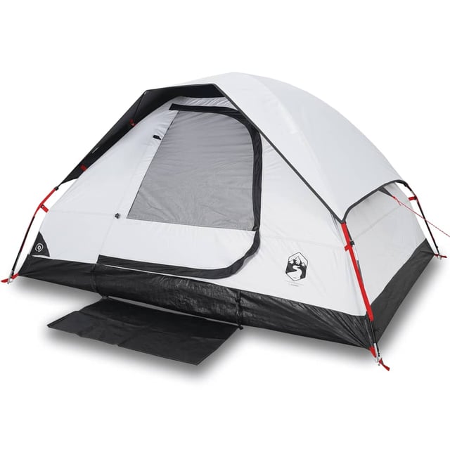 Tenda de jardin | Tenda Familiare a Cupola 6 Persone Bianca Tessuto Impermeabile CFW310778