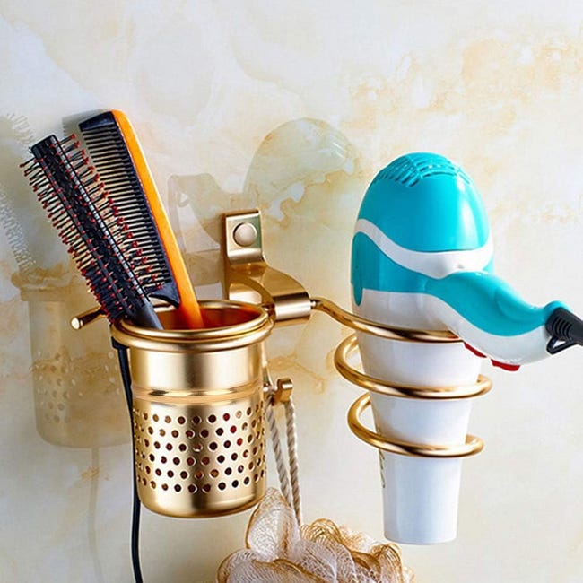 Porta asciugacapelli da parete nero, porta piastra per capelli in alluminio, organizer per asciugacapelli da parete, porta asciugacapelli per hotel, | Leroy Merlin Porta asciugacapelli da parete nero, porta piastra per capelli in alluminio, organizer per asciugacapelli da parete, porta asciugacapelli per hotel, | Leroy Merlin