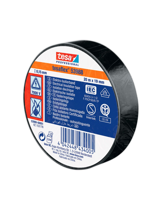 Ruban Isolant 53988 Noir 19 Mm X 20 Mts