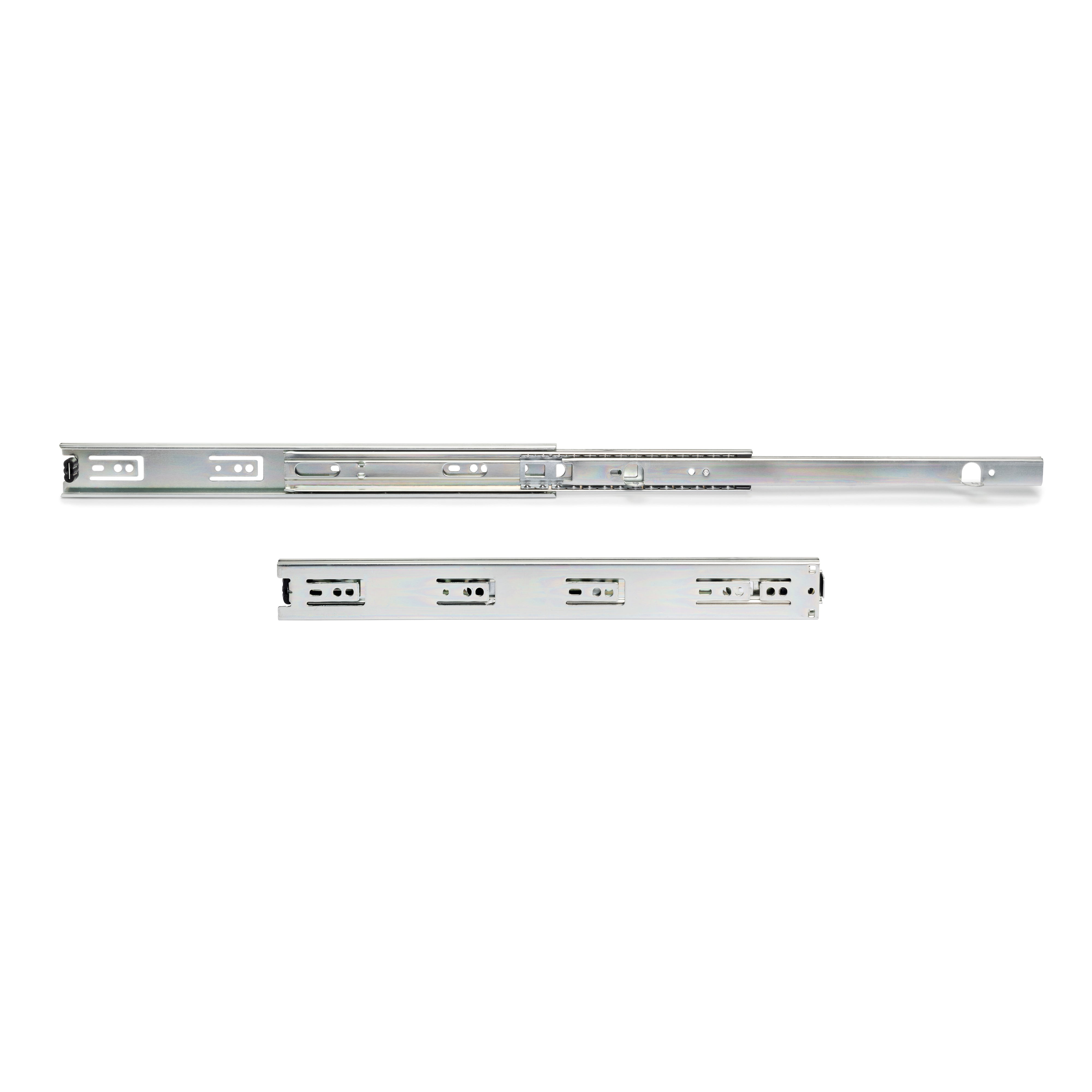 Emuca Komplet prowadnic kulkowych, pełny wysuw, kątowniki, wysokość 45 mm, długość 600 mm, Stal, Ocynkowany