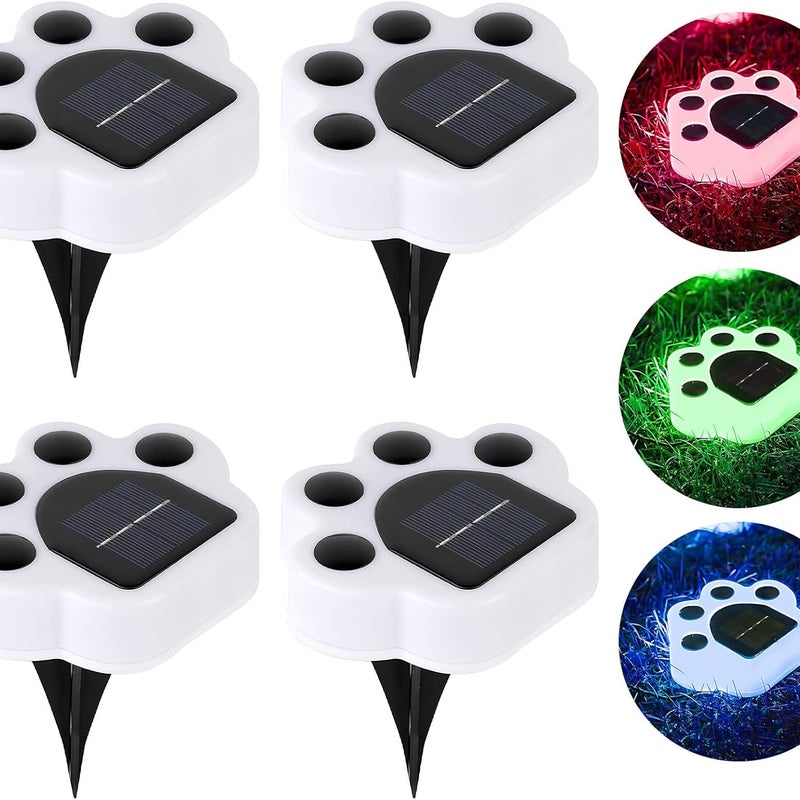 Lampa solarna w kształcie łapy niedźwiedzia, biała, długość 12,3 cm, zestaw 4 lampek zewnętrznych LED, idealna na ścieżki ogrodowe