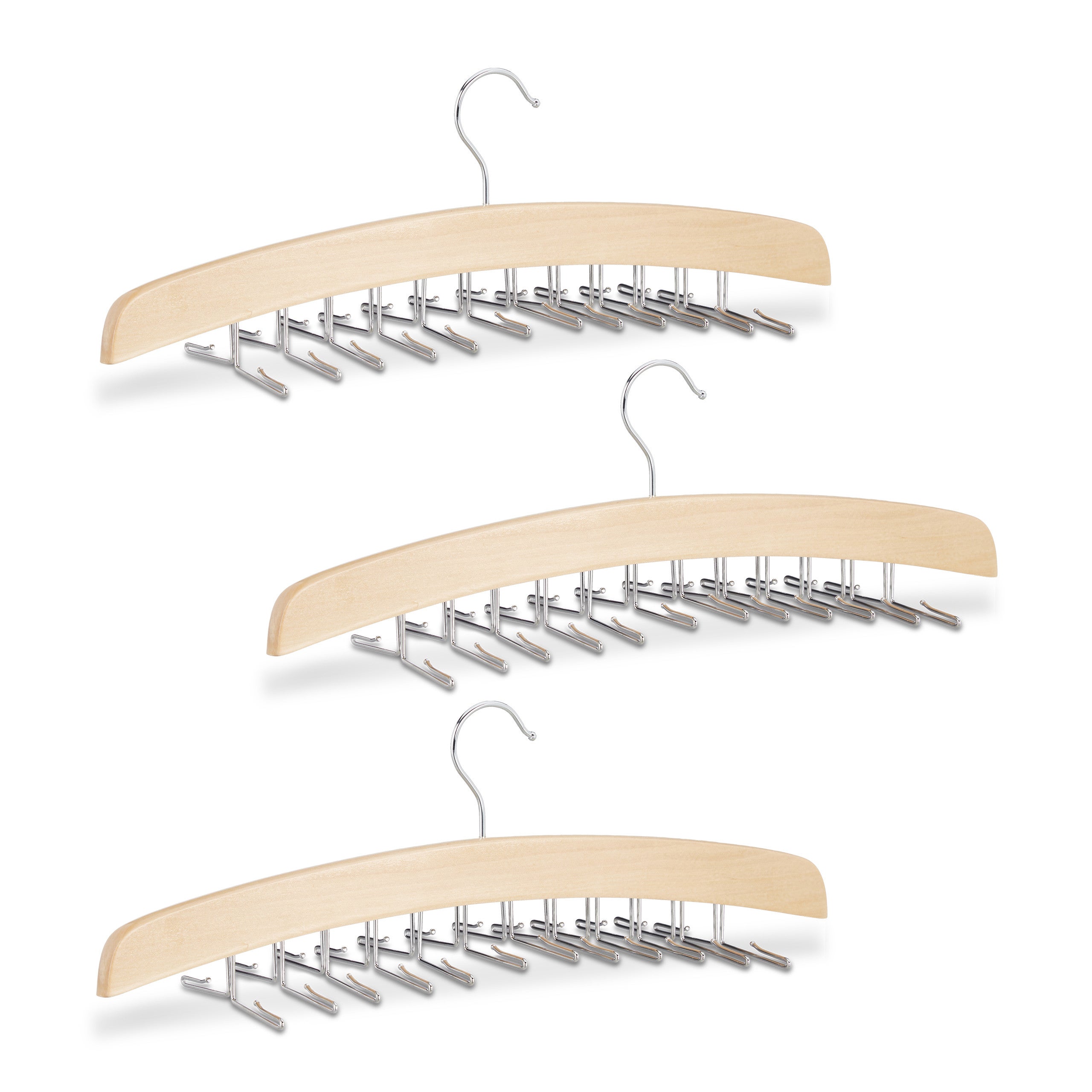 Cintre Ceinture/cravate En Bois 14 Crochets - Support Rotatif 360°, Organisateur Gain De Place Pour écharpes, Débardeurs