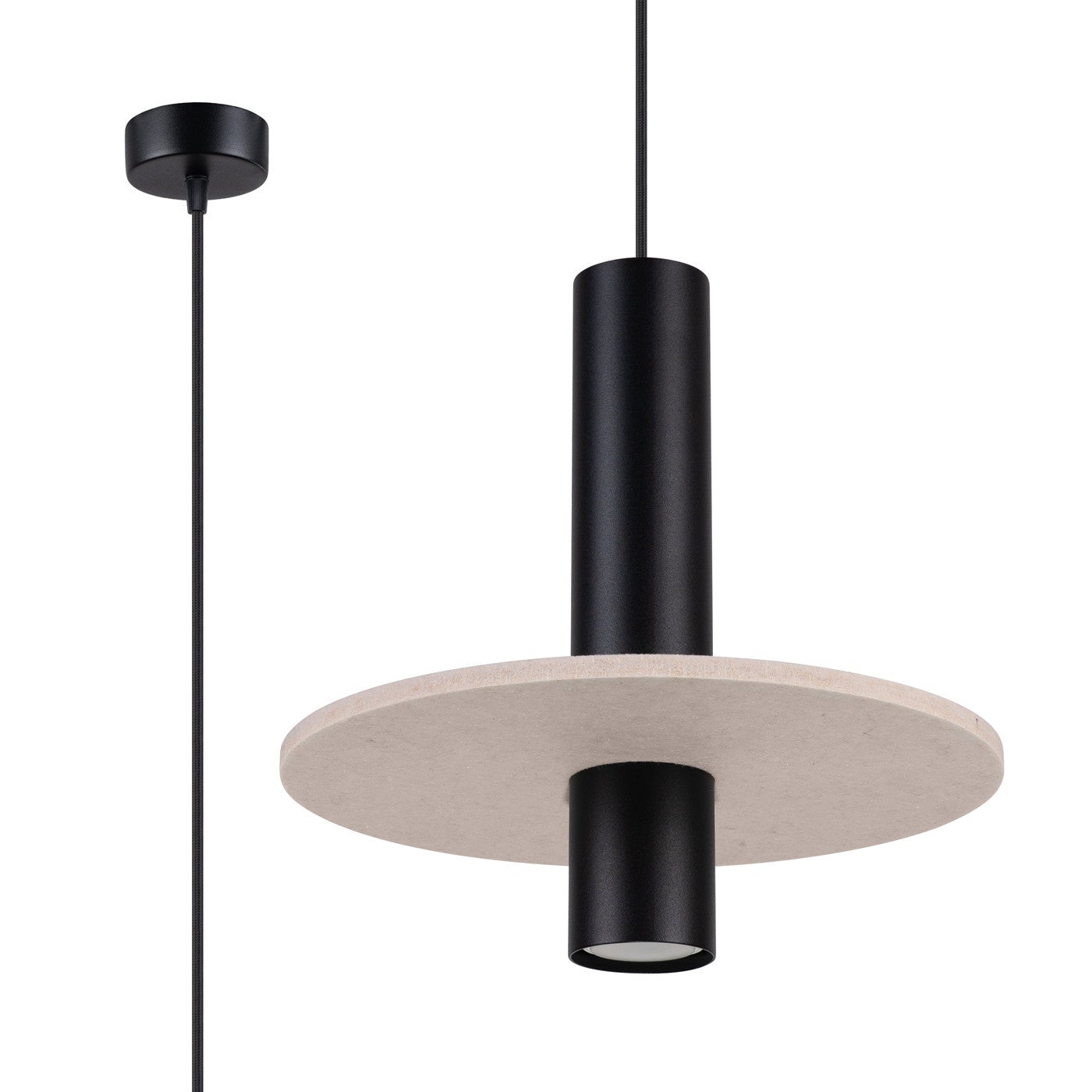 Lampa sufitowa filcowy krążek PELTA beżowa 1xGU10x10W filc wym:126x30x30cm IP20 Sollux Lighting - 2