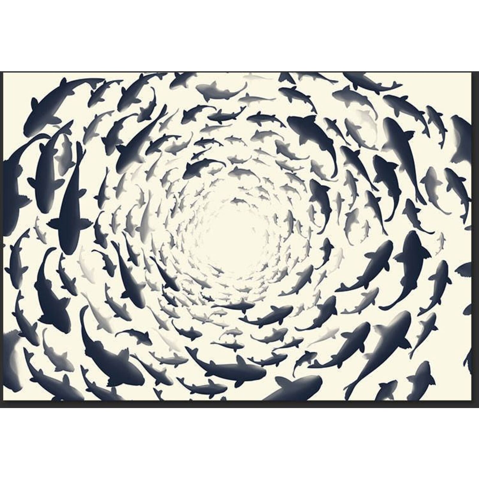 Papier peint tourbillon de poisson - 400 x 280 cm - 2
