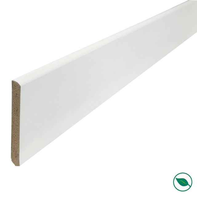 Lot de 5 Plinthes médium (mdf) prépeinte blanc 2400 x 100 x 10 mm. - PEFC 70%