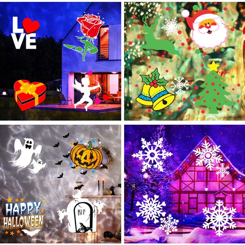 Projecteur Noel Exterieur Intérieur avec 12 Diapositives 10 Couleurs Effet de Vague d'ea - 5