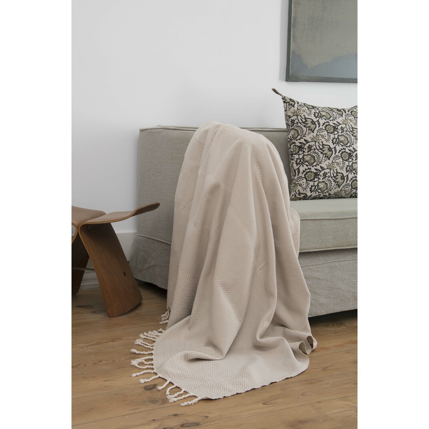 Plaid coton taupe clair - 6