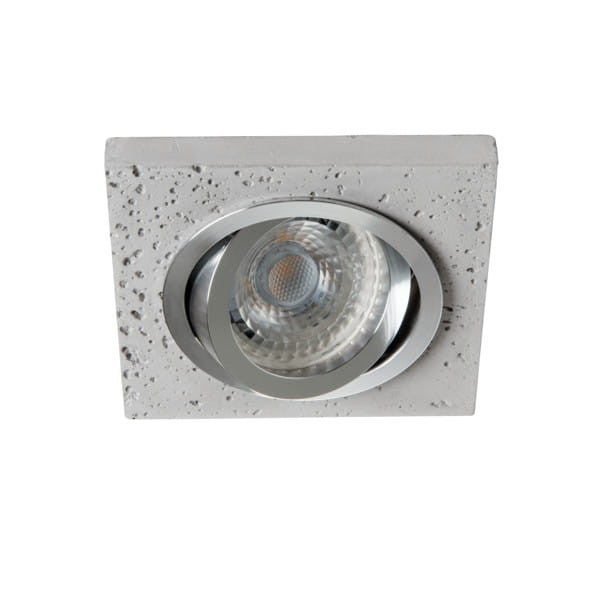 Oprawa sufitowa wpuszczana Cemin srebrno-szara 1xGU10x35W kwadratowa ruchoma IP20 wym: 9 x 9 cm beton architektoniczny Kanlux