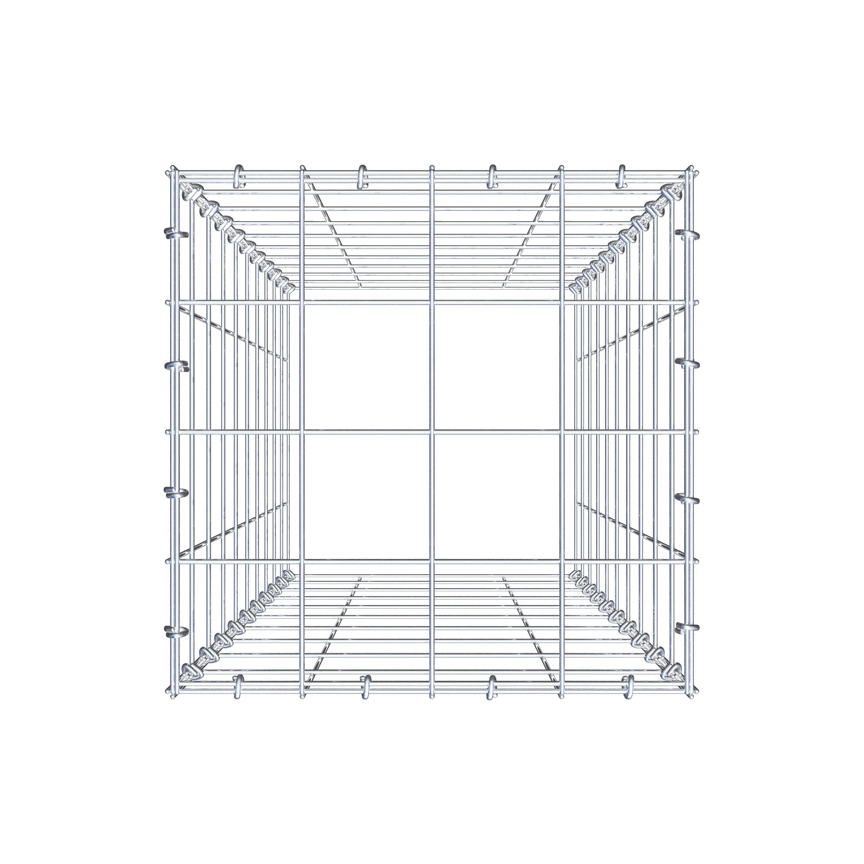 Gavión para apilar en acero galvanizado 100x40x40cm (LxAxP), malla 10 x 10cm, Anillo en C, sin rejilla inferior - 5
