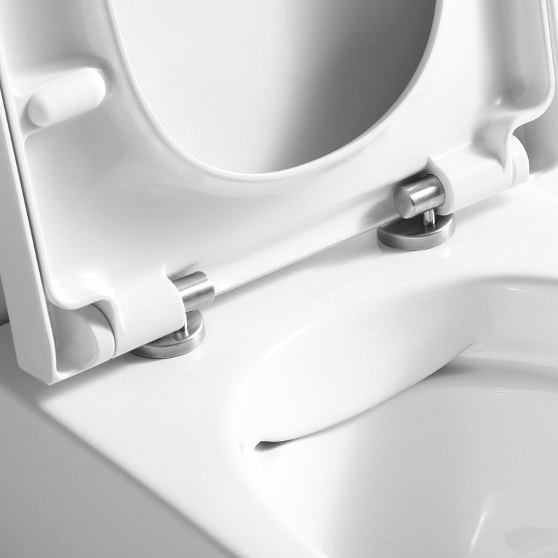 Cuvette Wc Suspendu Sans Bride Mezzo - 49 X 36 Cm - Abattant Declipsable Thermodur Avec Freins De Chute - 3