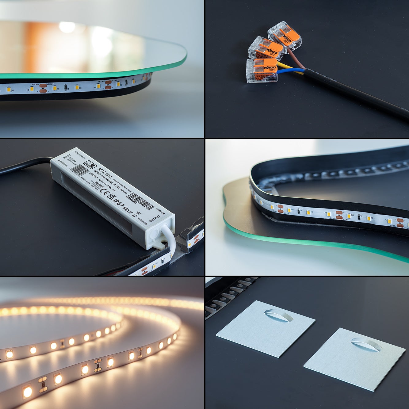 Unikalne Nieregularne Lustro Ścienne Organiczne Lampy LED Dekoracyjne - neutralna barwa - 67,6x67 cm - TULUP - 8