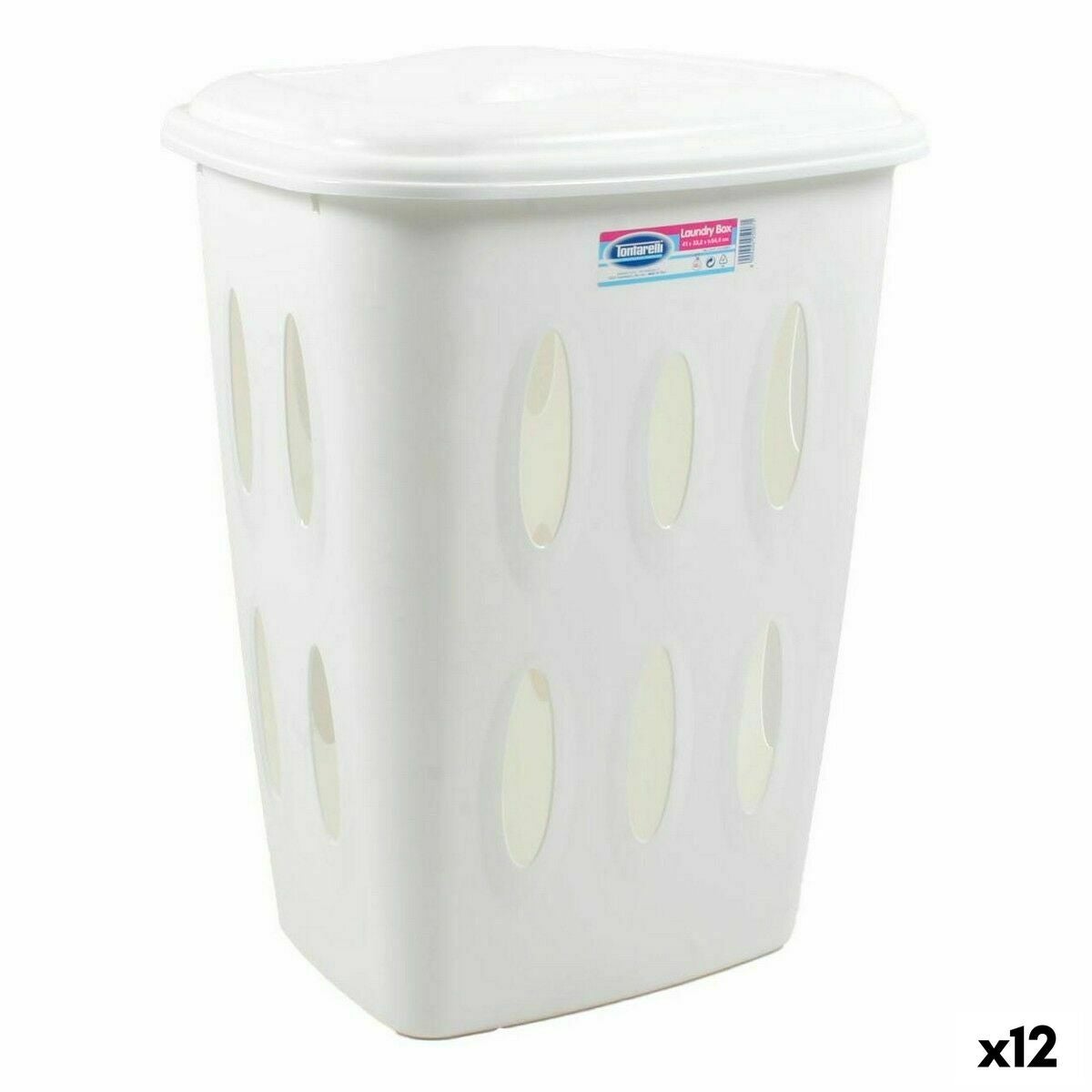 Tontarelli MODA Cestino 40L Con Manico - Secchio Nero E Coperchio Bianco, Plastica Riciclabile, 37,8x28,5x60,6 Cm - 3
