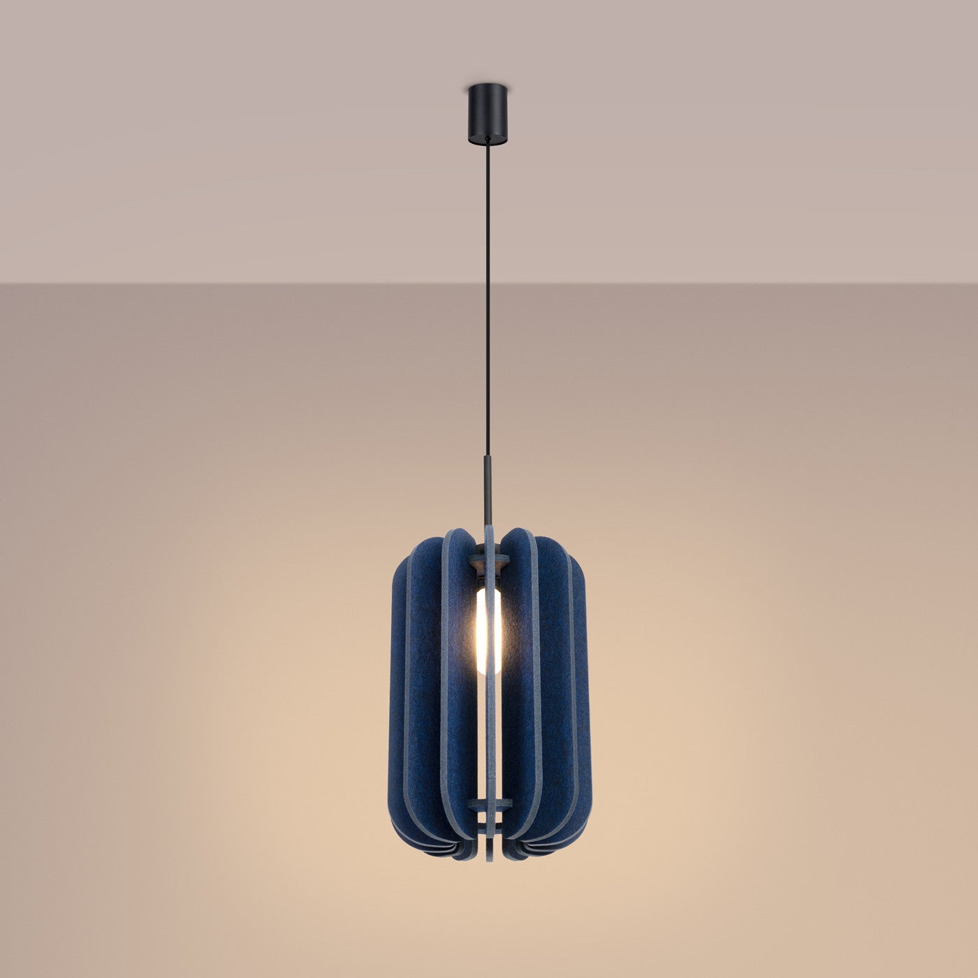 Lampa sufitowa filcowa MULA granatowo-czarna 1xE27x40W filc wym:165x27x27cm IP20 Sollux Lighting - 4